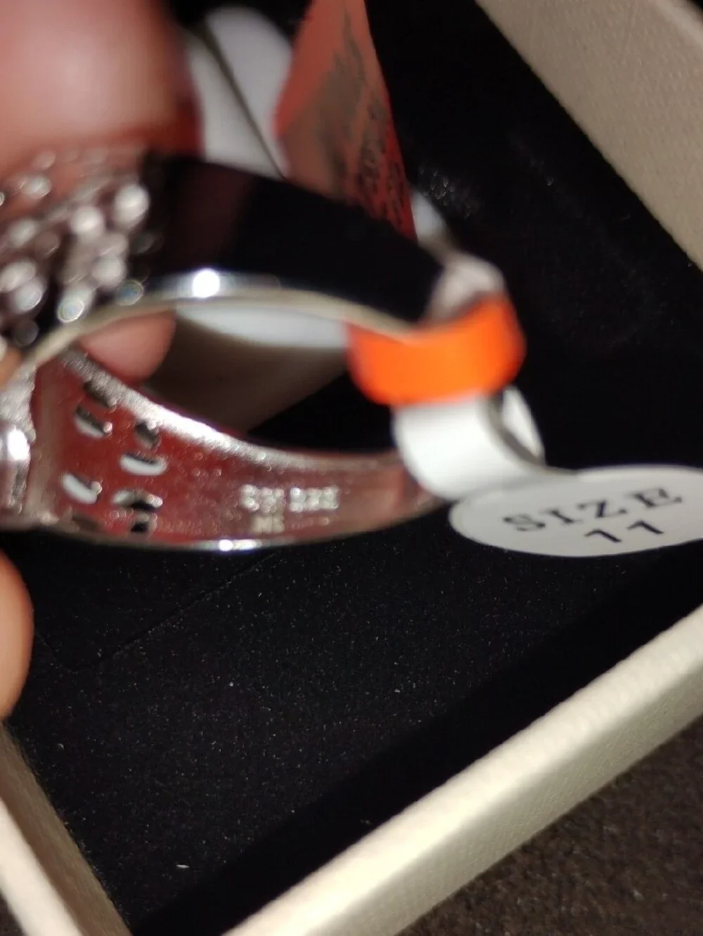 Solid Sterling Silver Jesus Ring With Mossinate Size 11
